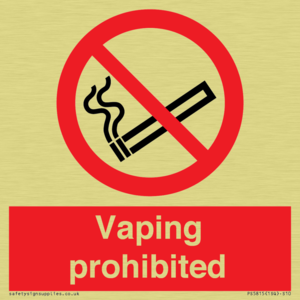 Vaping prohibited